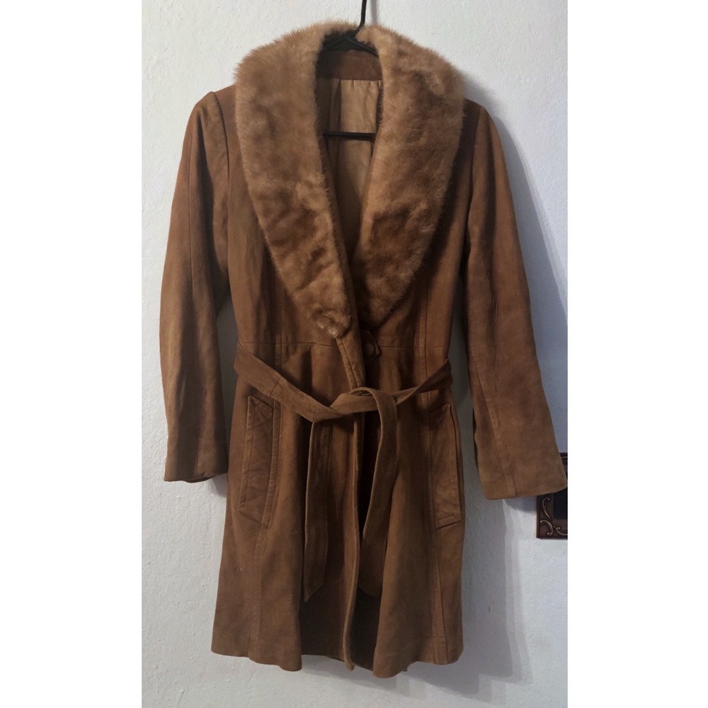 Vintage New England Sportswear Co leather/fur coat